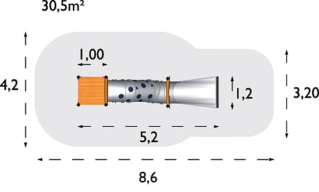 Горка-труба Rider 4,5x1,5 m